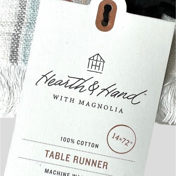 NEW Hearth and Hand with Magnolia Plaid Table Runner 14”x72” - Picture 3 of 4